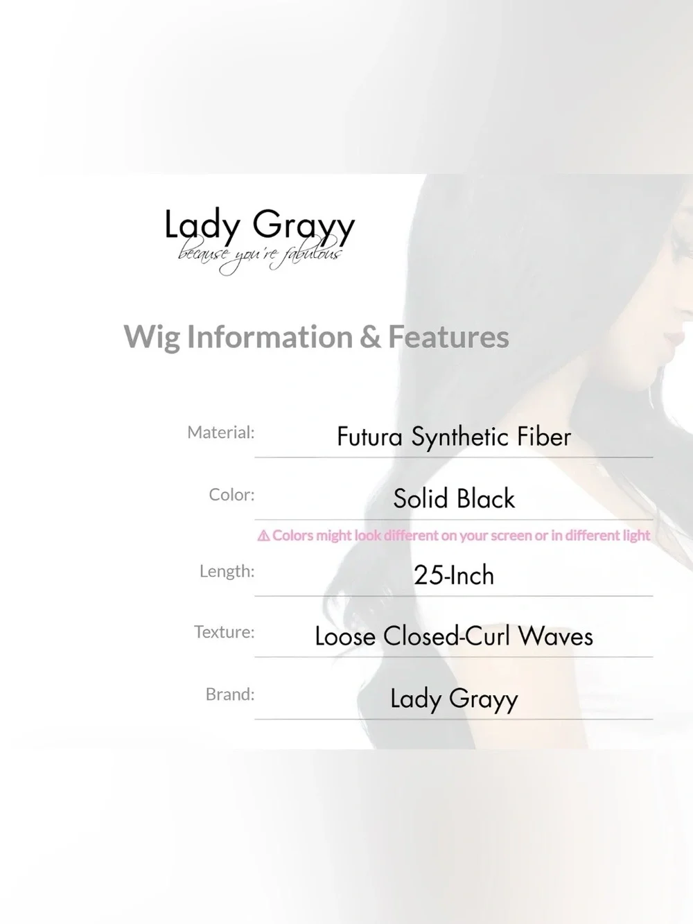 Black Long Wavy Women's Hair Extension / Wig - Sleek Natural Look
